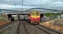 Down Geelong passenger train pass the works for the new track into Laverton. Dec.2009