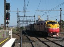 A 66 heads into the back platform at Sunshine on a down Bacchus Marsh commuter service. Jan. 27 2011.
