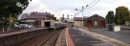 An up Bendigo VLocity service pauses at Kyneton. April 20 2011
